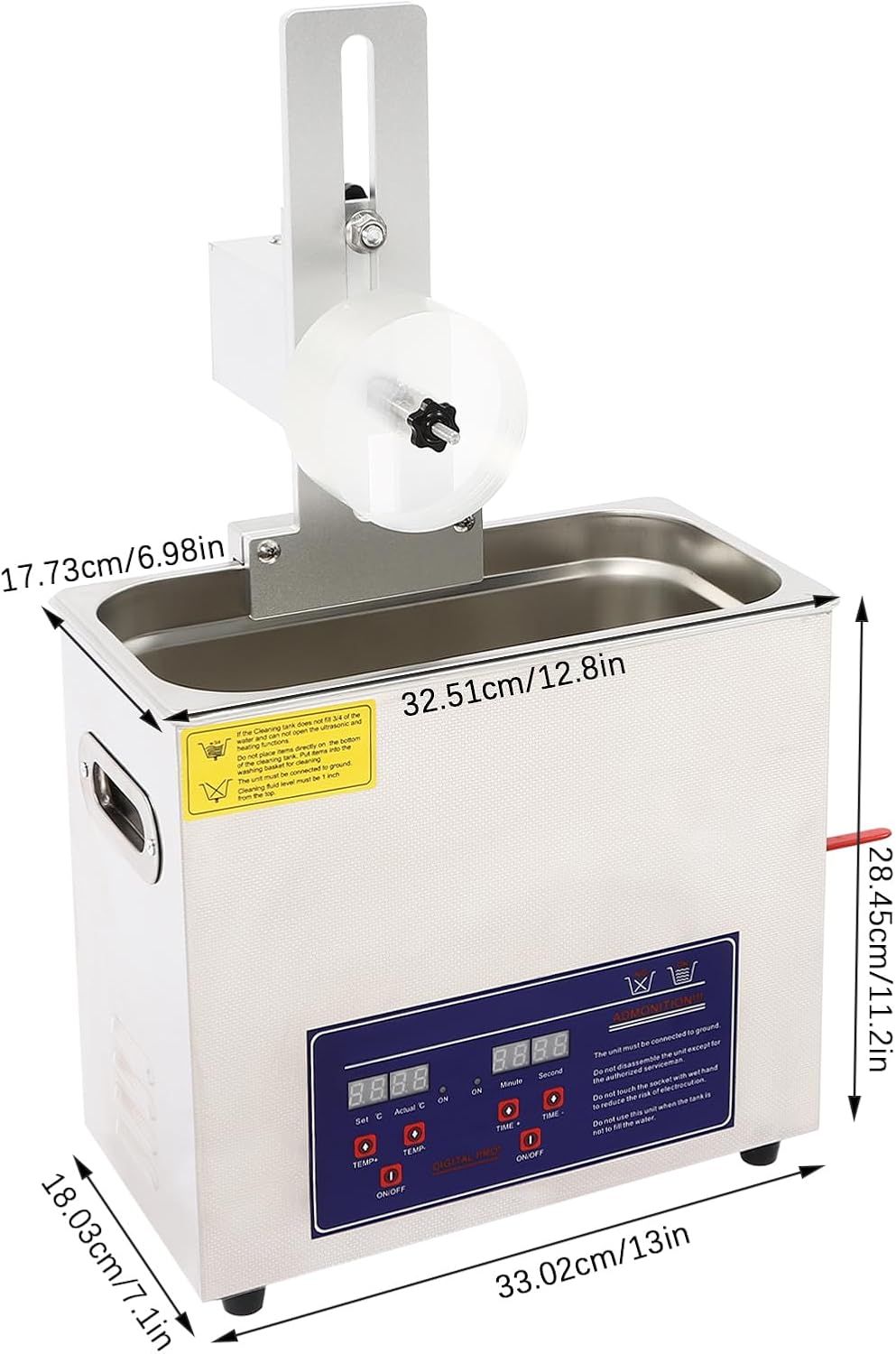 6.5L Ultrasonic Vinyl Cleaner, Records Ultrasonic Vinyl Cleaning Machine 180W Ultrasonic Records Cleaner with Drying Rack for Home Store