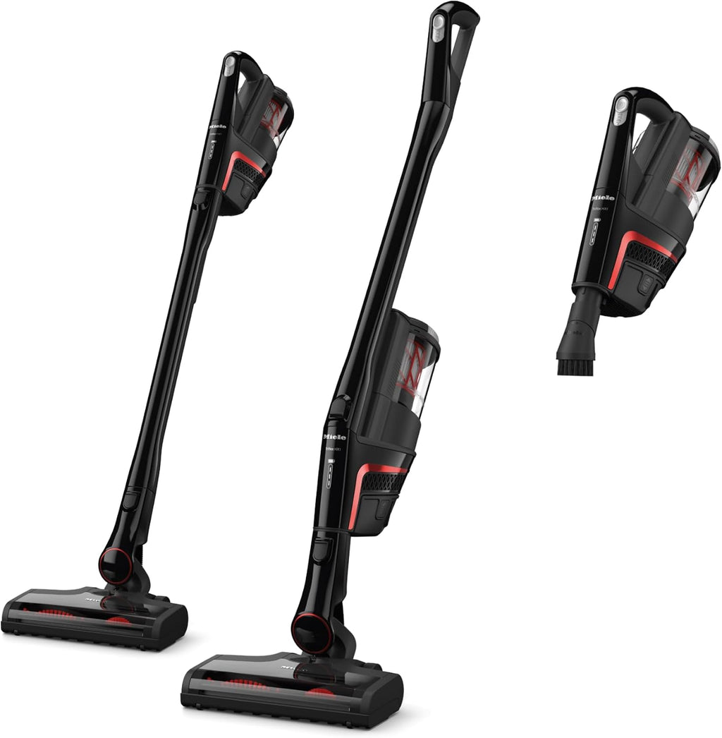 Miele Triflex HX1 Plus Self-Standing Cordless Stick Vacuum Cleaner, 60 min runtime, Obsidian Black / Red