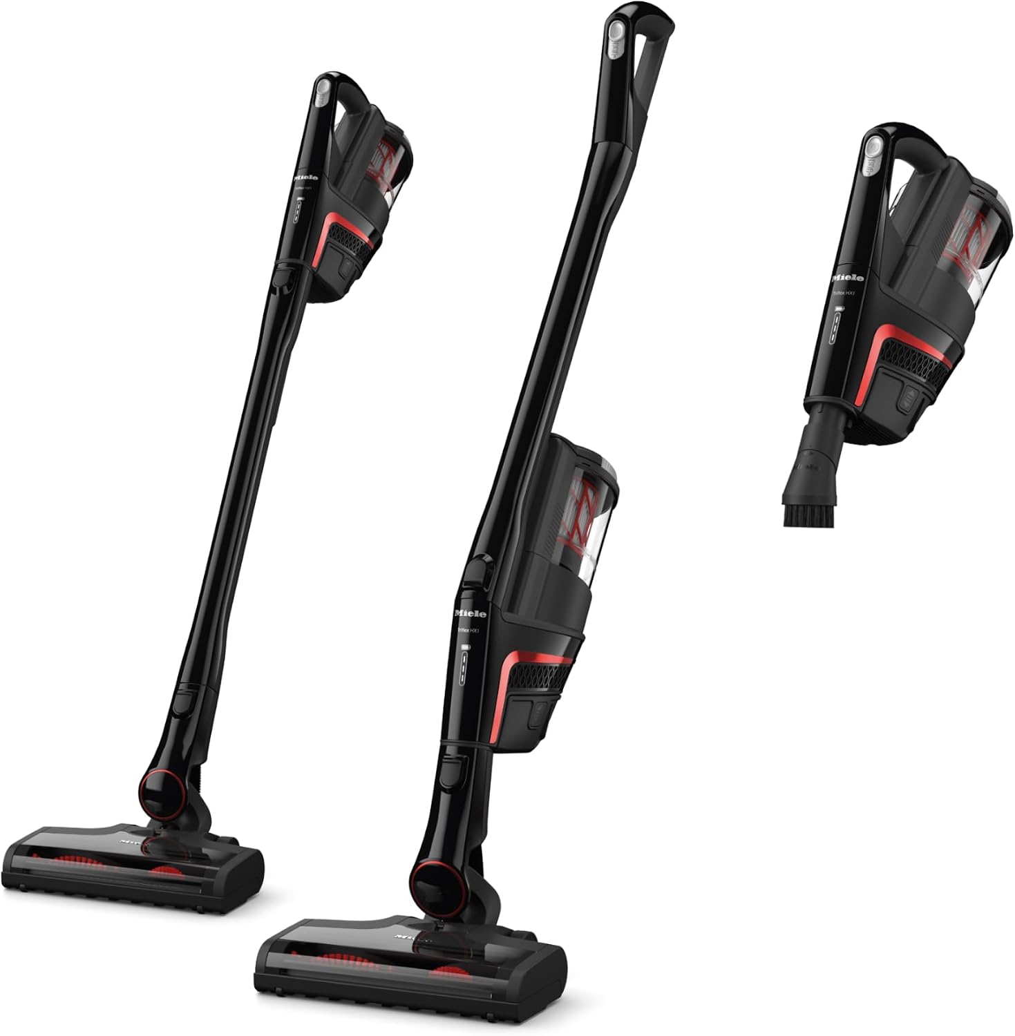 Miele Triflex HX1 Plus Self-Standing Cordless Stick Vacuum Cleaner, 60 min runtime, Obsidian Black / Red