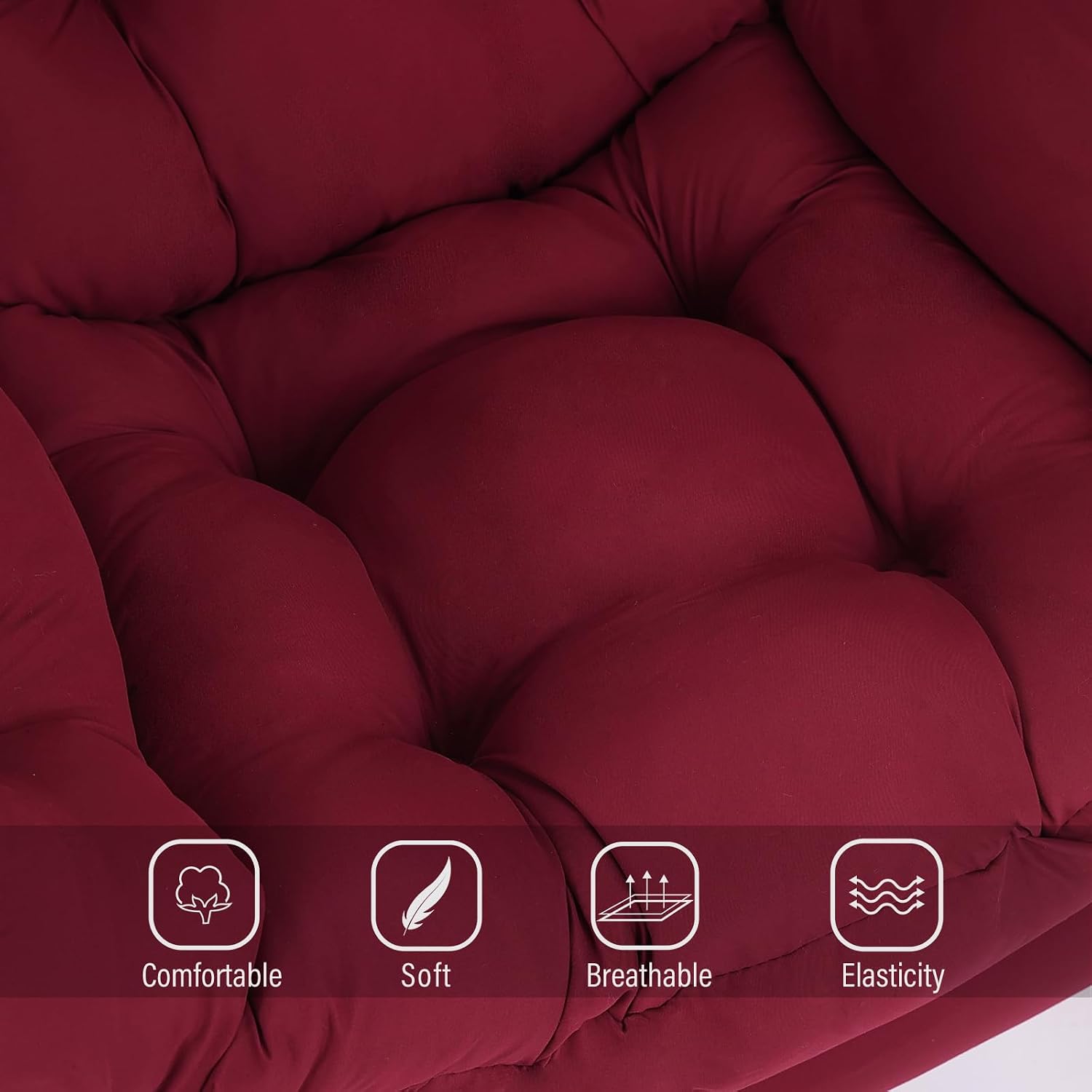 Welnow Lazy Chair for Living Room, Modern Reading Accent Chair with Armrests and a Side Pocket, Leisure Upholstered Lazy Sofa for Small Space, Bedroom, Dorm, Burgundy