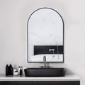 NeuType 36'x24' Arched Wall Mirror, Small Full Length Mirror Hanging or Leaning Against Wall, Dressing Mirror Make-up Mirror for Living Room, Bedroom, Bathroom, Aluminum Alloy Thin Frame, Black