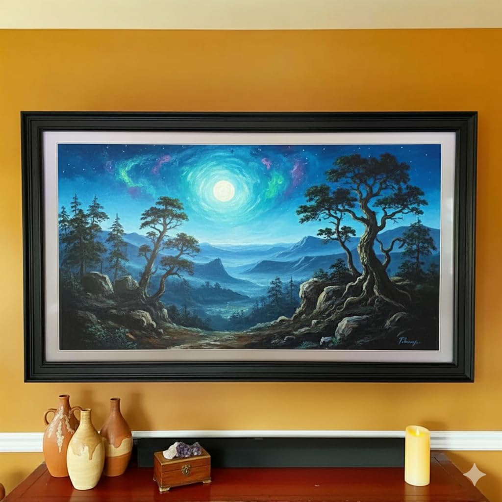 Black TV frame 43' (Linear Noir, 43-LS03) - Compatible ONLY with Samsung The Frame TV and Pro TVs (Fits 2021-2026, LS03A, LS03B,LS03C,LS03D,LS03FA,LS03FW)