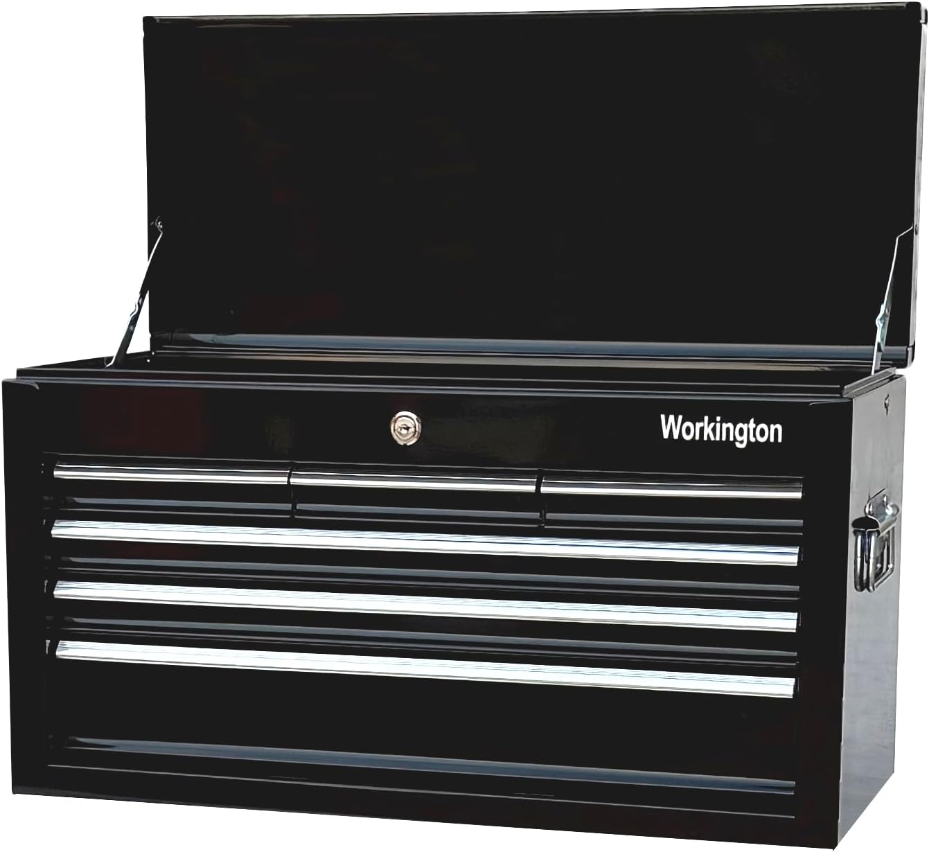 Workington Portable Metal Tool Chest with 6 Drawers, 24' 6-Drawer Tool Chest Cabinet with Ball Bearing Drawer Slides, Steel Tool Storage Box Organizer 4005 Black