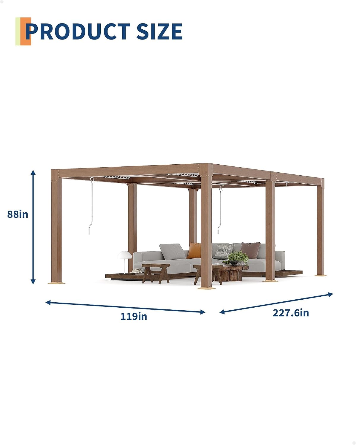 PeakPursuit Louvered Pergola - 10'x20' Outdoor Pergolas with Adjustable Louvered Roof, Reinforced Aluminum Frame, Integrated Drainage System, Outdoor Gazebo for Deck, Patio, Backyard and Garden