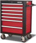 Upgrade 7-Drawer Rolling Tool Chest with Locking Wheels & Drawers, 18.5' D x 27.9' W x 39.5' H Mobile Tool Storage Cabinet, Heavy-Duty Garage Organizer w/Ergonomic Handle