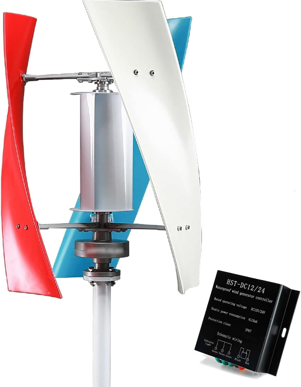 3000W Vertical Axis Wind Turbine Generator Kit - Efficient 12V Wind-Solar Hybrid Power System for Home & Garden, Low Wind Speed Start at 2M/S, Renewable Energy Solution