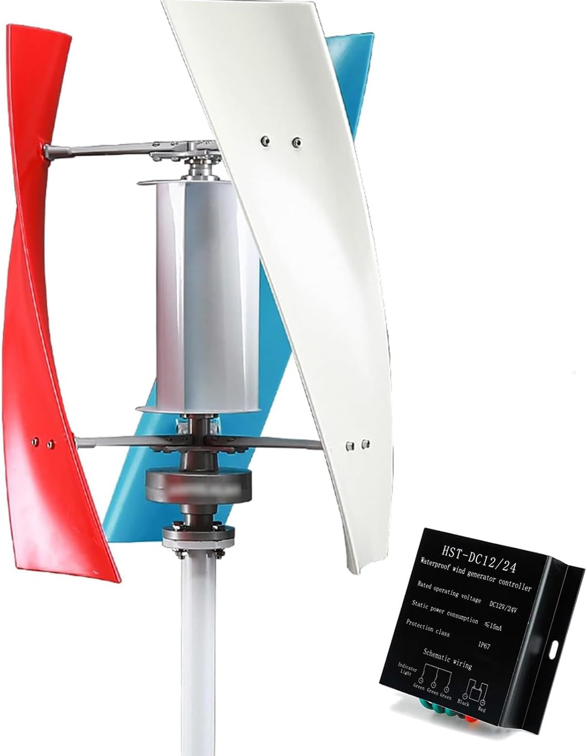 3000W Wind Turbine Generator Kit - 12/24V 3-Blade Wind Power System for Marine, Home, Off-Grid & Hybrid Solar Energy Solutions