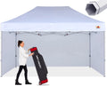ABCCANOPY 10x15 Pop Up Canopy Tent Commercial Instant Outdoor Canopy Premium-Series with 3 Sidewalls and Hexagonal Legs White