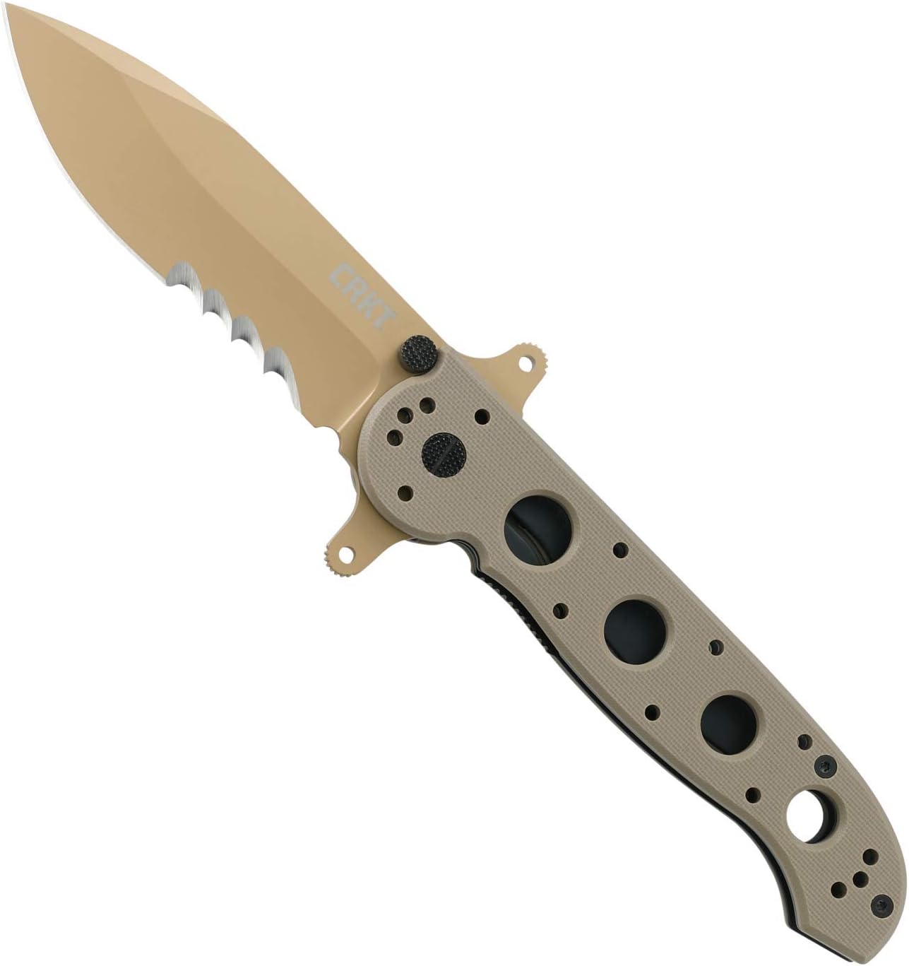 CRKT M21-14DSFG Folding Knife with Liner Lock: 1.4116 Veff Serrations Blade, G10 Handle, Reversible Pocket Clip, M21-14DSFG
