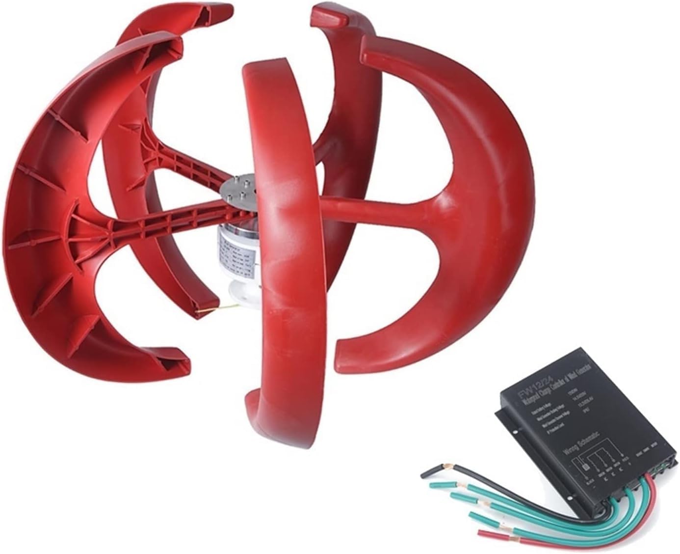 CHRISK Wind Turbine Generator, 3000W Wind Turbine Generator 5-Blade Lantern Vertical Axis Home Windmill Yacht Farm Wind Power Turbine with Controller