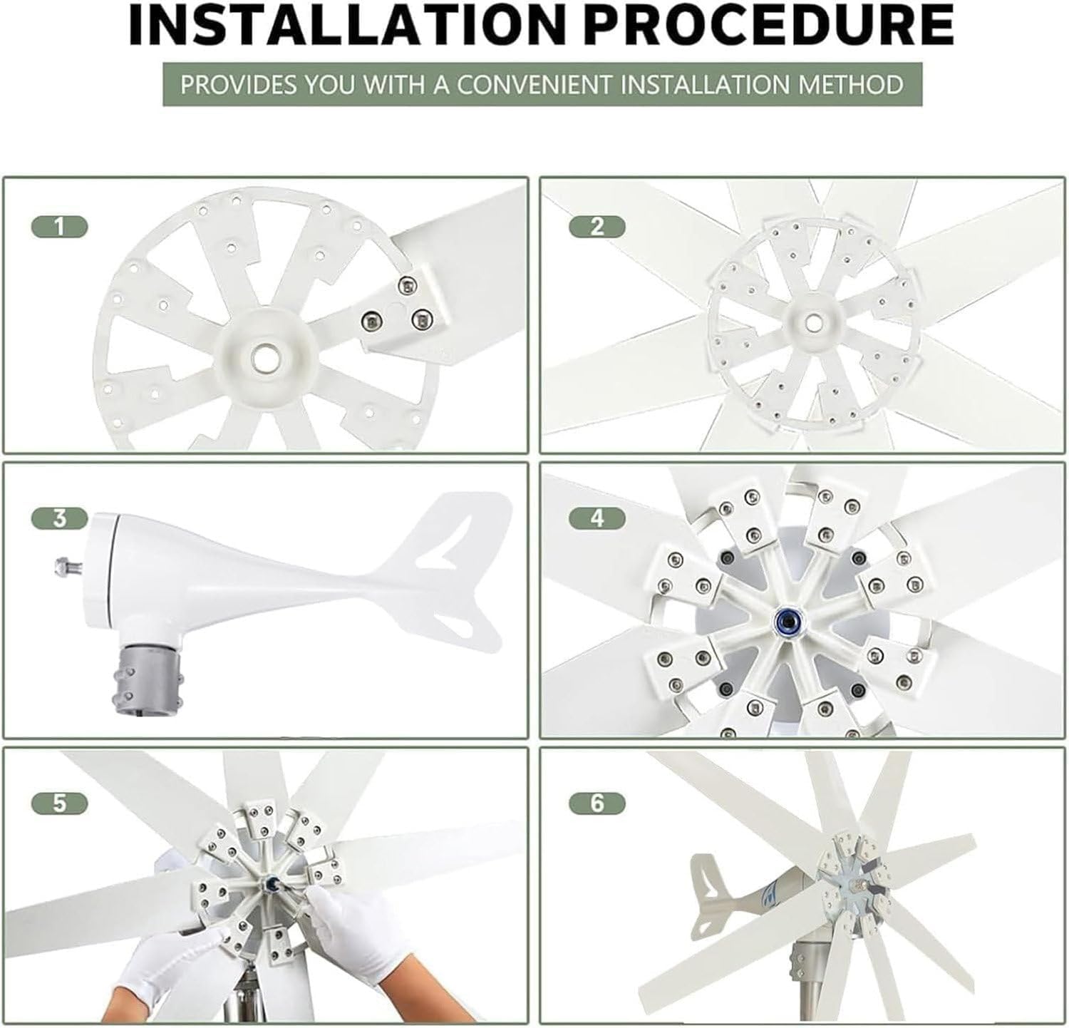 Efficient Wind Turbine Generator,with 8 Blades Vertical Axis Wind Turbines Generator Kit with Solar Wind Hybrid Controller,for Household Power Supply, Road Infrastructure 3000W-12V