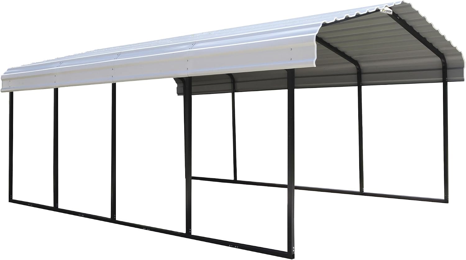 ARROW 12' x 20' x 7' 29-Gauge Carport with Galvanized Steel Roof Panels