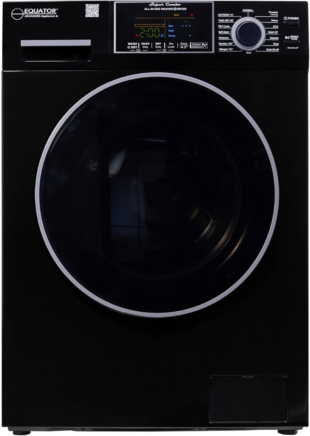 Equator All-in-One Washer Dryer VENTLESS/VENTED PET cycle 1.62cf/15lbs 110V