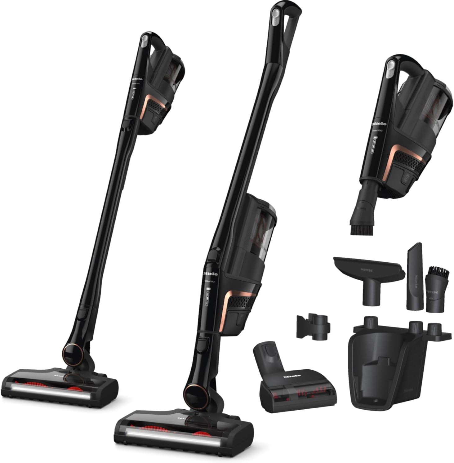 Miele Triflex HX2 Cat & Dog Self-Standing Cordless Stick Vacuum Cleaner 60 min runtime,Obsidian Black / Rose Gold