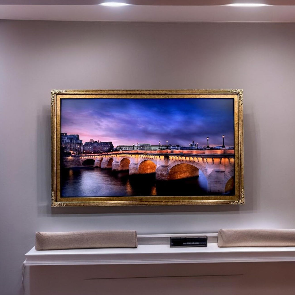 32,43,50,55 Inch Handcrafted ornate TV frame for Samsung The Frame TV and Pro Model. Marble Gold Finish (not for use with other tv models) (43 INCH)