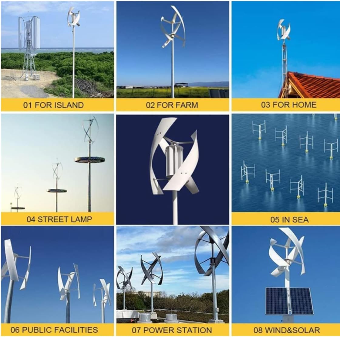 3000W 8000W Vertical Wind Turbine Generator Kit - Efficient Off-Grid Power Solution for Home, 48V Renewable Energy System, Eco-Friendly Electricity Production