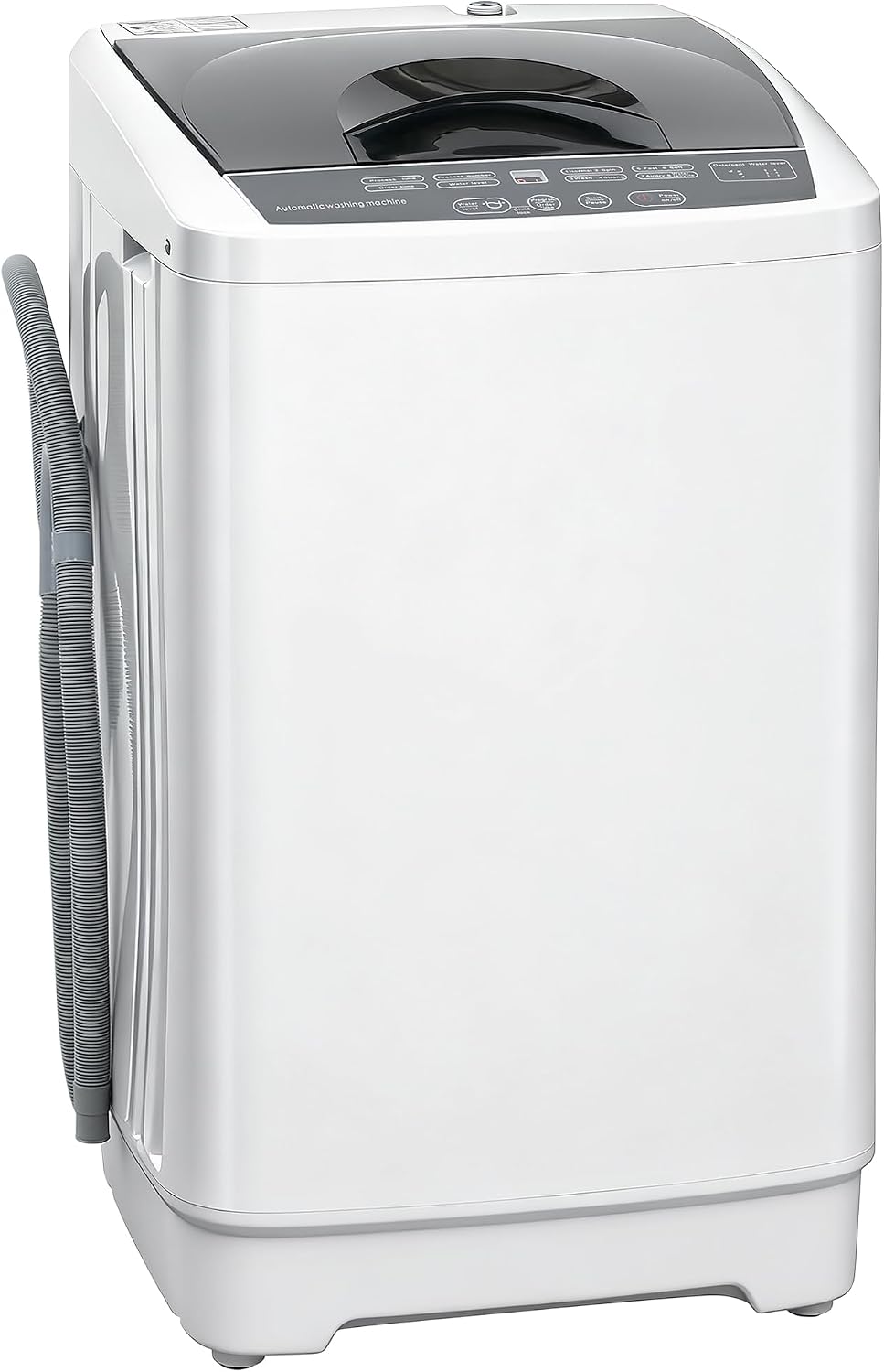 HOMCOM Portable Washing Machine, 1.3 Cu. Ft. Compact Washer with 8 Programs, 6 Water Levels, LED Display, Child Lock, Drain Pump, 9.9lb Full Automatic Washing Machine for Apartments, Dorms, RVs, White