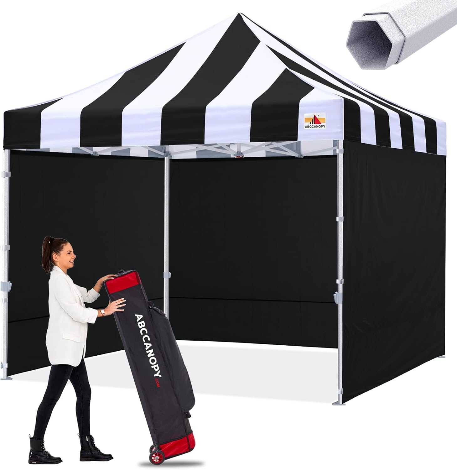 ABCCANOPY Premium Canopy Tent Commercial Instant Shade 10x10 Premium-Series, Stripe Black