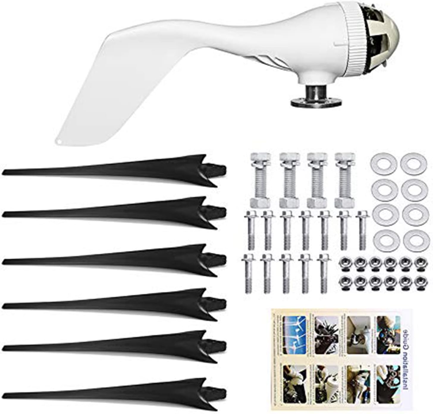 High Efficiency 12V-220V Wind Turbine Generator 3000W-5000W with Controller 6 Blades Small Wind Turbine for Home Use Low Noise