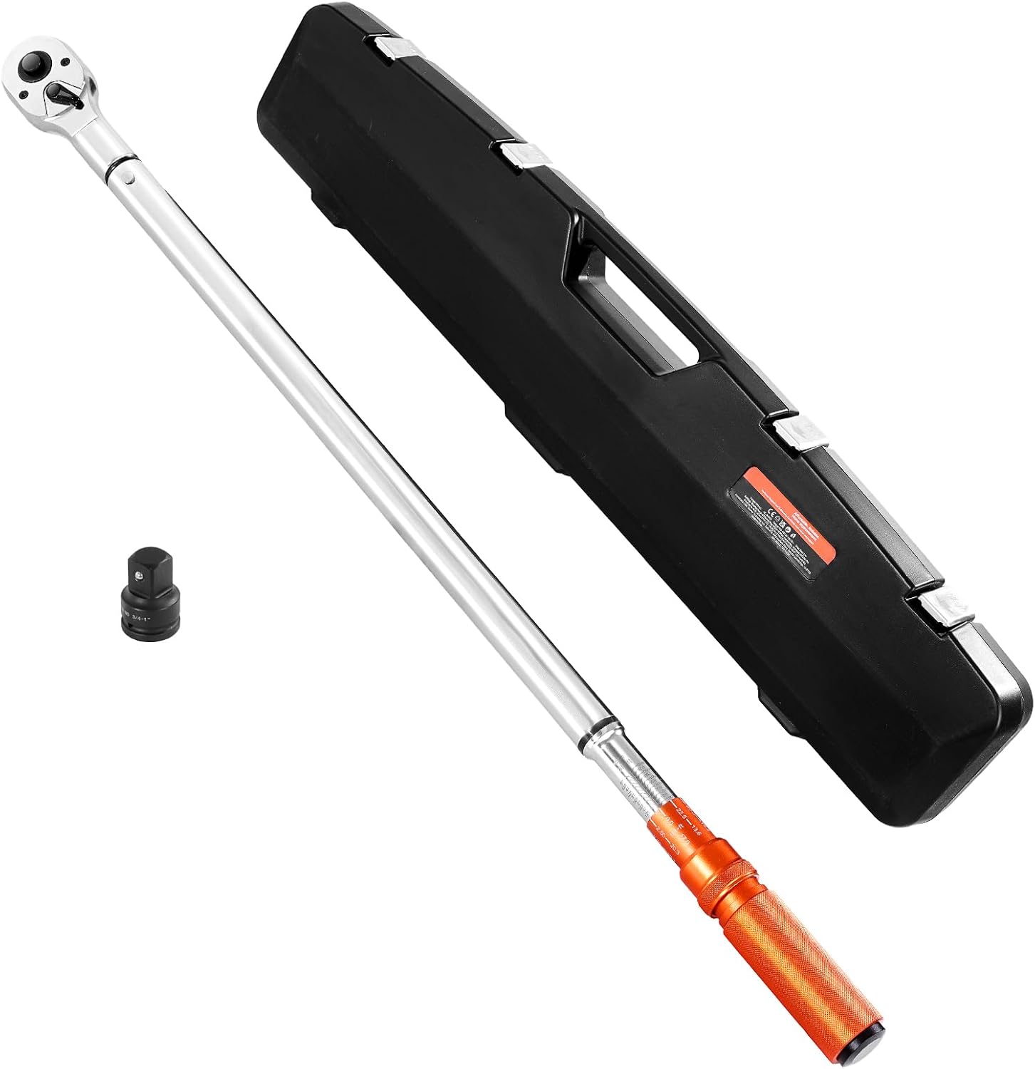 VEVOR 3/4 Inch Drive Torque Wrench 100-600fFT.LB/136-814Nm, 1 Inch Adapter, Split Beam, 48'' Length, less effort for Off-road Equipment,Truck,Motor Homes & Drilling Platform