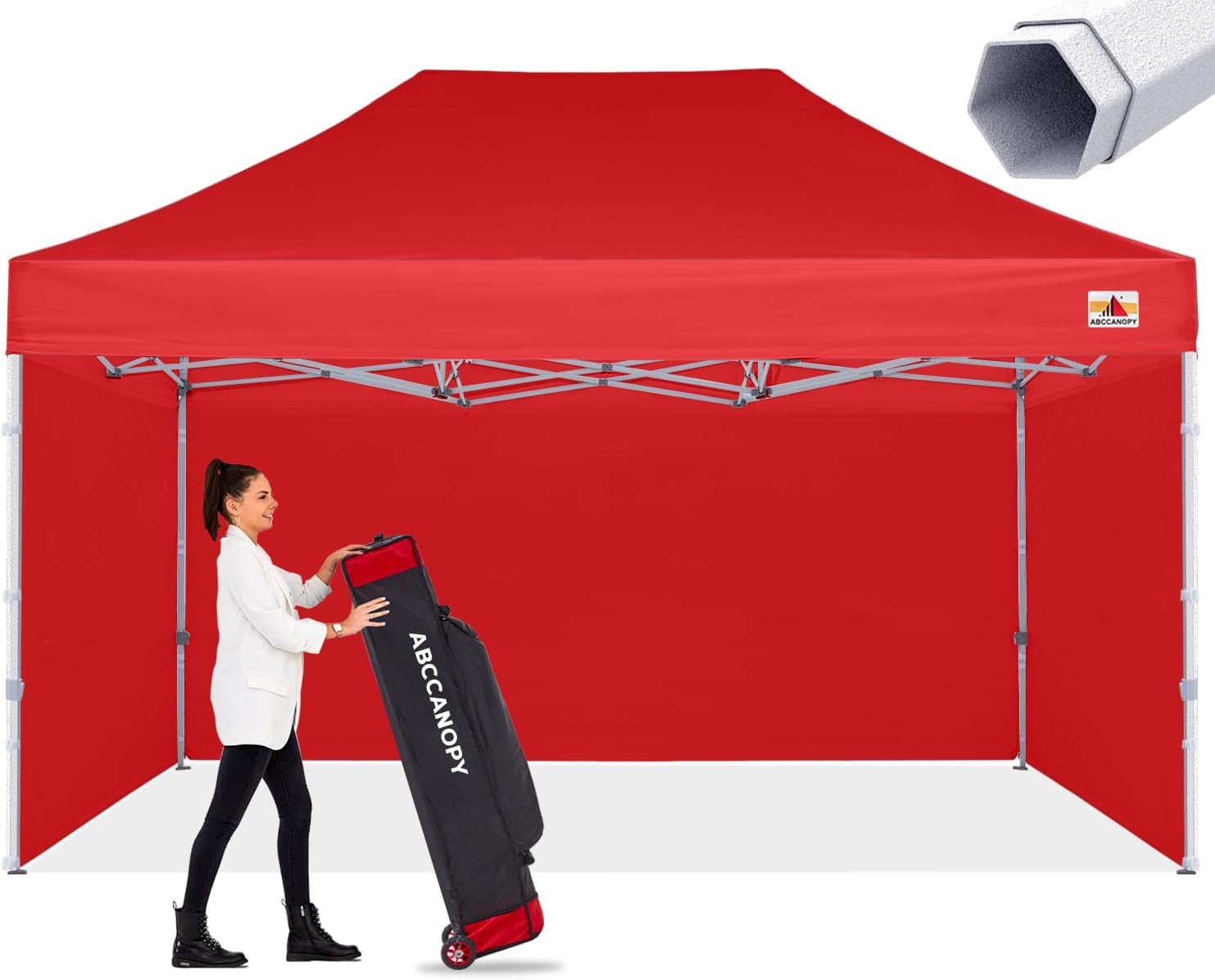 ABCCANOPY Premium Canopy Tent Commercial Instant Shade 10x15 Premium-Series, Red