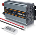 3000 watt Power Inverter DC 12V to AC 110V/120V Converter,6000w Peak.Comes with LCD Display,Wireless Controller,4AC outlets,4 USB.RV Inverter,Suitable for Camping,and Off-Grid Solar Inverter Systems