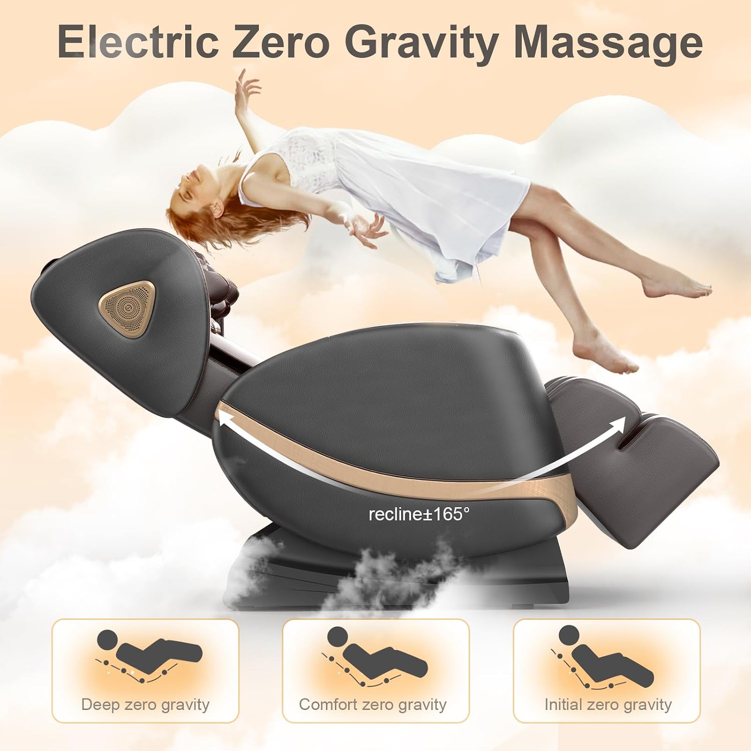 FURNIMAT 2026 Massage Chair Full Body, Zero Gravity Massage Chair with 10 Fix Rollers, Airbags, Heating, Foot Massage, Auto Modes, Bluetooth Speaker, Smart Screen Controller(Upgraded Version)