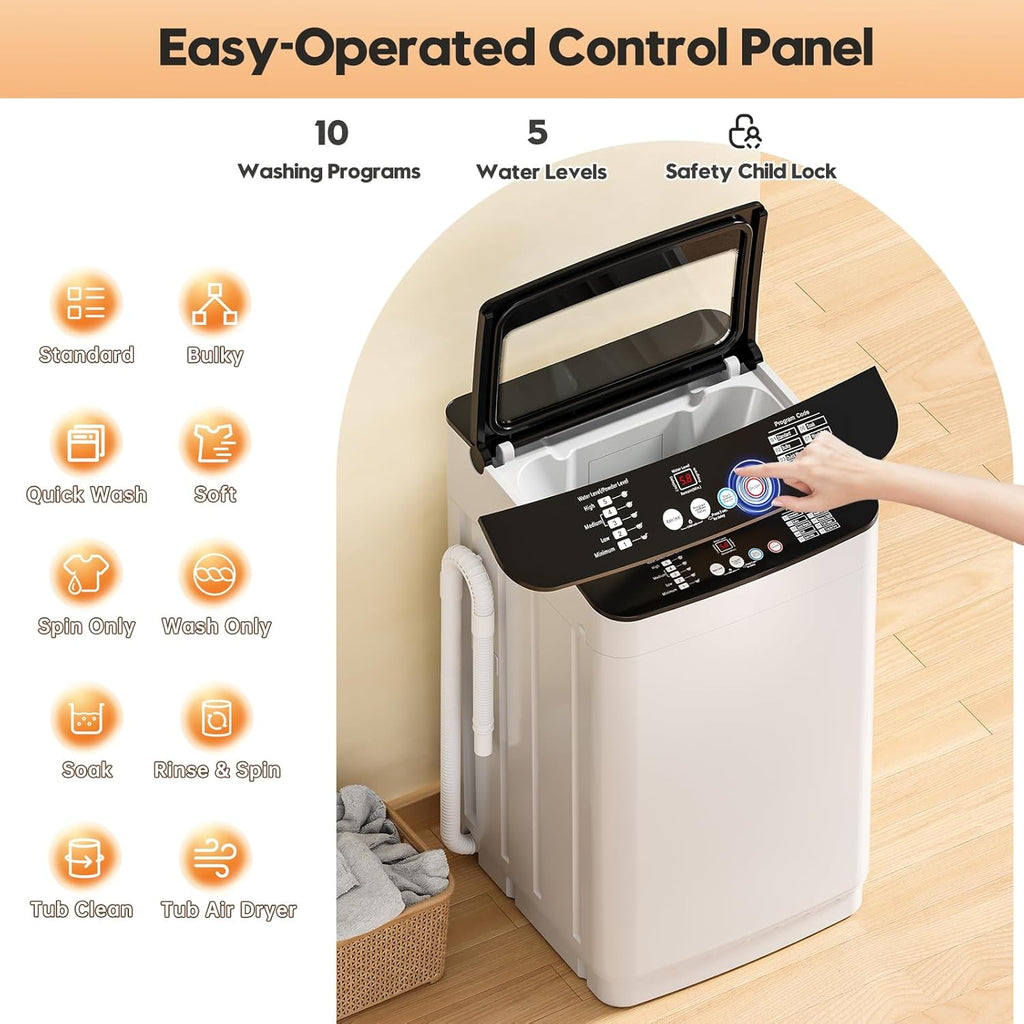 Auertech Portable Washer and Dryer Combo Set, 28 lbs Fully Automatic Washing Machine, 1.5 CuFt Portable Dryers, Compact Washer and Dryer for Apartment, RV, Dorm