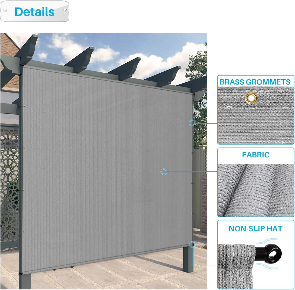 Patio 11' x 4' Pergola Cover Canopy Replacement Shade Cloth with Grommets Weighted Rods Outdoor Sun Shade Screen UV Block for Gazebo Backyard Deck Porch Balcony, Light Gray