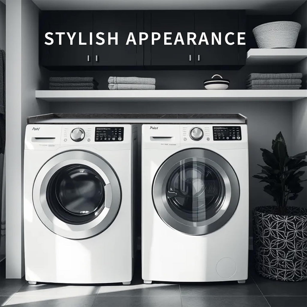 Life Finds 54 inch Washer Dryer Countertop with Safety Ledge for Laundry Room Organization, Black Marble Pattern, LF-WDCT1BM