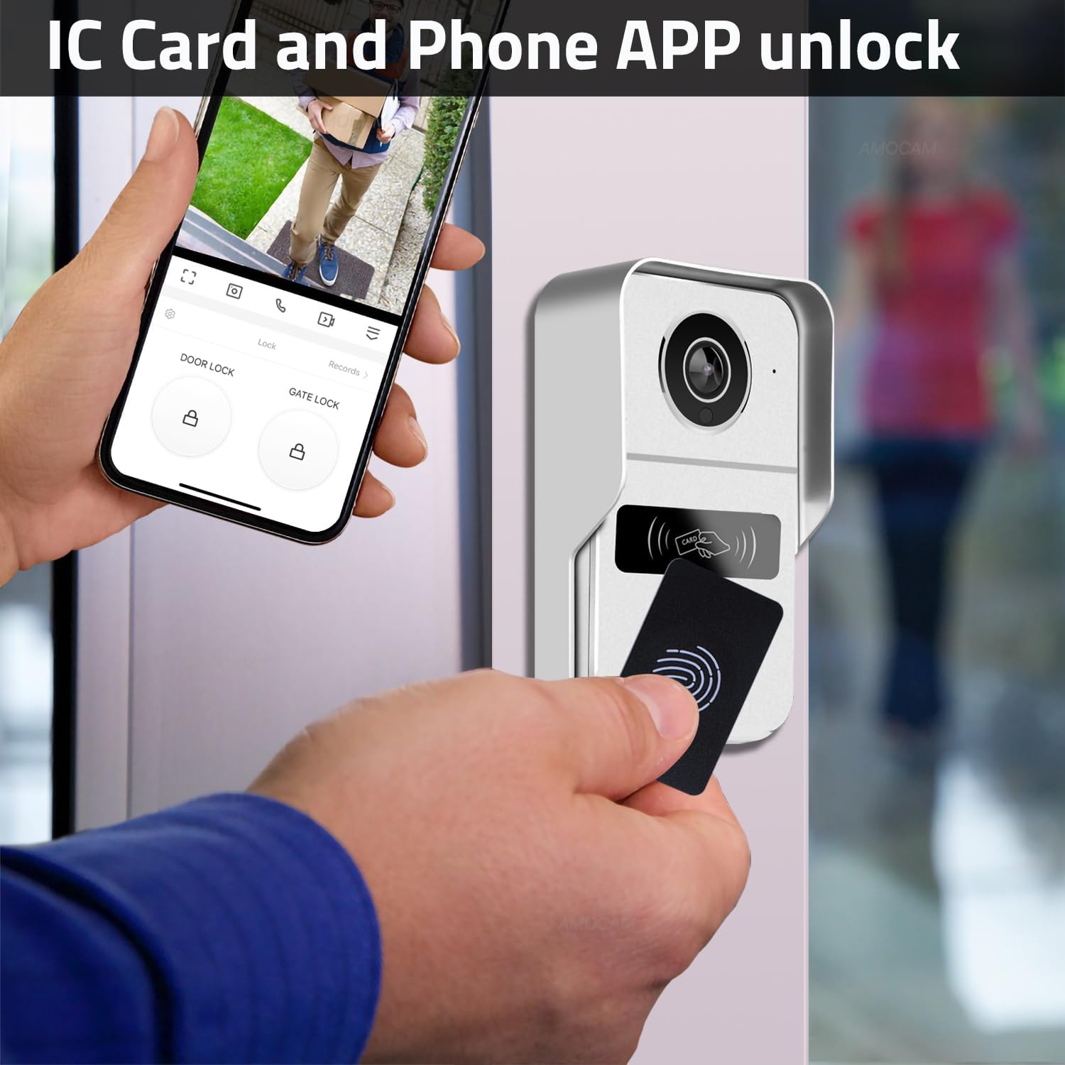 2 Wired Video Intercom System, 7 Inches Video Doorbell HD Camera with Monitor, WiFi Tuya App Remote Intercom Unlock, No Monthly Fees, Video Door Bell Call Phone, for Villa House Office Apartment