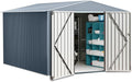 10x12 FT Outdoor Storage Shed, Large Metal Tool Sheds with Sturdy Frame Structure,Sloping Roof and Vents,Updated Reinforced and Lockable Doors Frame for Patio for Backyard,Patio,Garage