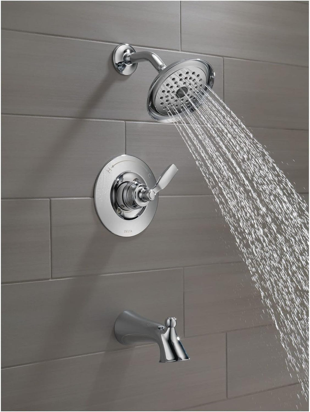 Delta Faucet Woodhurst 14 Series Single-Handle Tub and Shower Trim Kit, Shower Faucet with Single-Spray Touch-Clean Shower Head, Venetian Bronze T14432-RB (Valve Not Included)