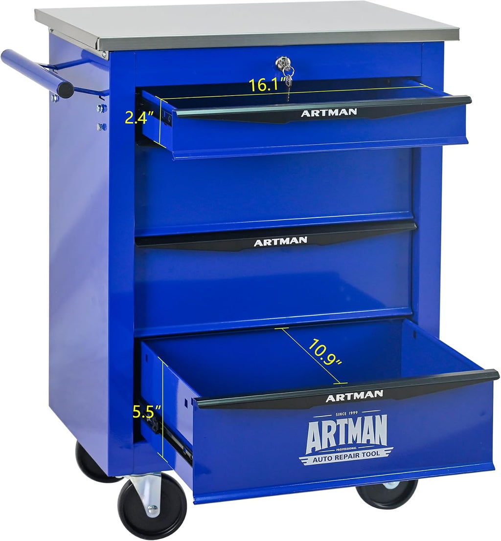 Campfun Tool Cart on Wheels 4 Drawers Rolling Tool Chest Workbench, Metal Tool Cabinet with Extra 7 Tool Storage Boxes, Tool Chest Combo Portable Mechanic Tool Cart for Garage Workshop Warehouse