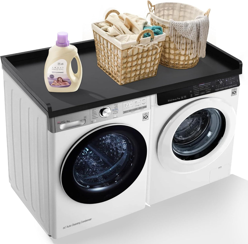 Murago Washer Dryer Countertop, 100% Natural Wood, Laundry Countertop Over Washer and Dryer, Laundry Machine Topper for Front Loaders, Fits All Major Brands, Anti Vibration Pads, 54' x 27.5' Natural