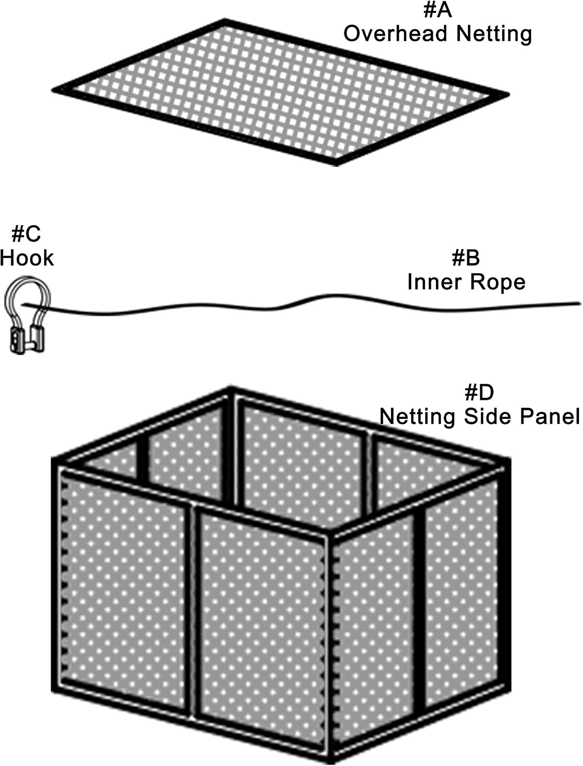 Replacement Mosquito Net for Flat-Roof Pergola - Mesh Bug Net Only (8 ft. x 10 ft., Brown)