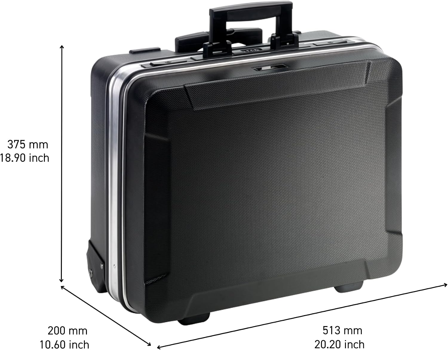 B&W International GO Portable Wheeled Rolling Tool Case Box with Pocket Boards, Black