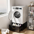 Washer and Dryer Pedestal,28''W Heavy Duty Metal Washer Dryer Pedestal,Universal Laundry Pedestal for Washer and Dryer,Washer and Dryer Stand with Drawer and Base Storage,440 LBS Capacity,Black