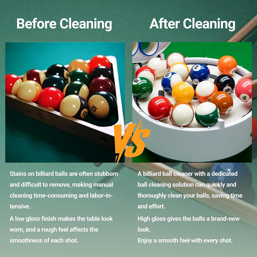 Pool Ball Cleaner Pool Ball Polishing Cleaning Machine Billiard Ball Cleaner Electronic Pool Balls Polishing for 16 Billiard and Snooker Balls 110V 180V