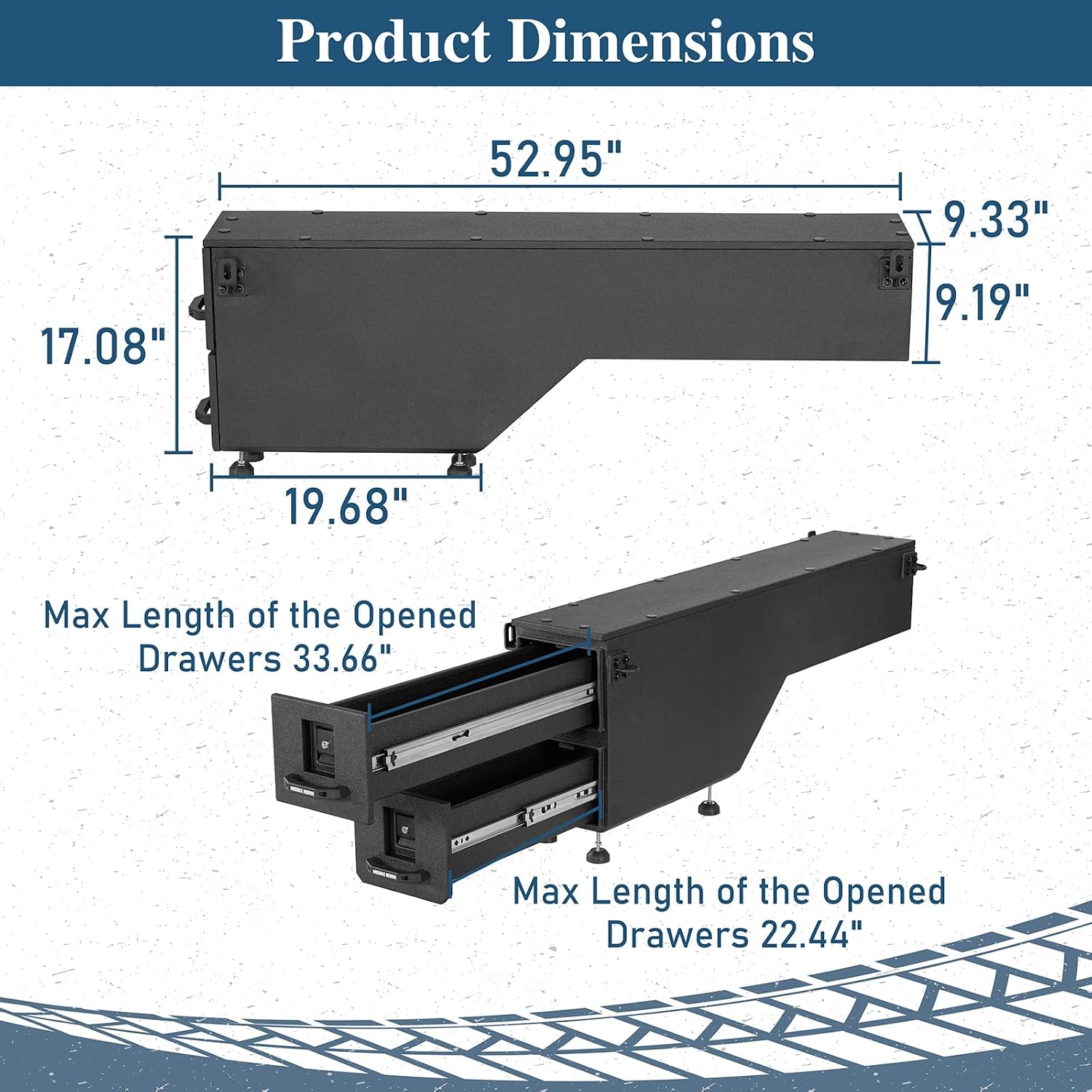Hooke Road Colorado Truck Bed Wheel Well Tool Box for 2015-2022 Chevy Colorado & GMC Canyon (5'2' Bed), Sliding Lockable Truck Storage Drawer System
