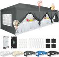 COBIZI 10x30 Canopy Party Tent with 8 Walls 10x30 Pop Up Canopy for Parties Waterproof UPF 50+ Outdoor Commercial Event Tent for Party Backyard Gazebo Canopy with Sidewalls & Sandbags(Gray)
