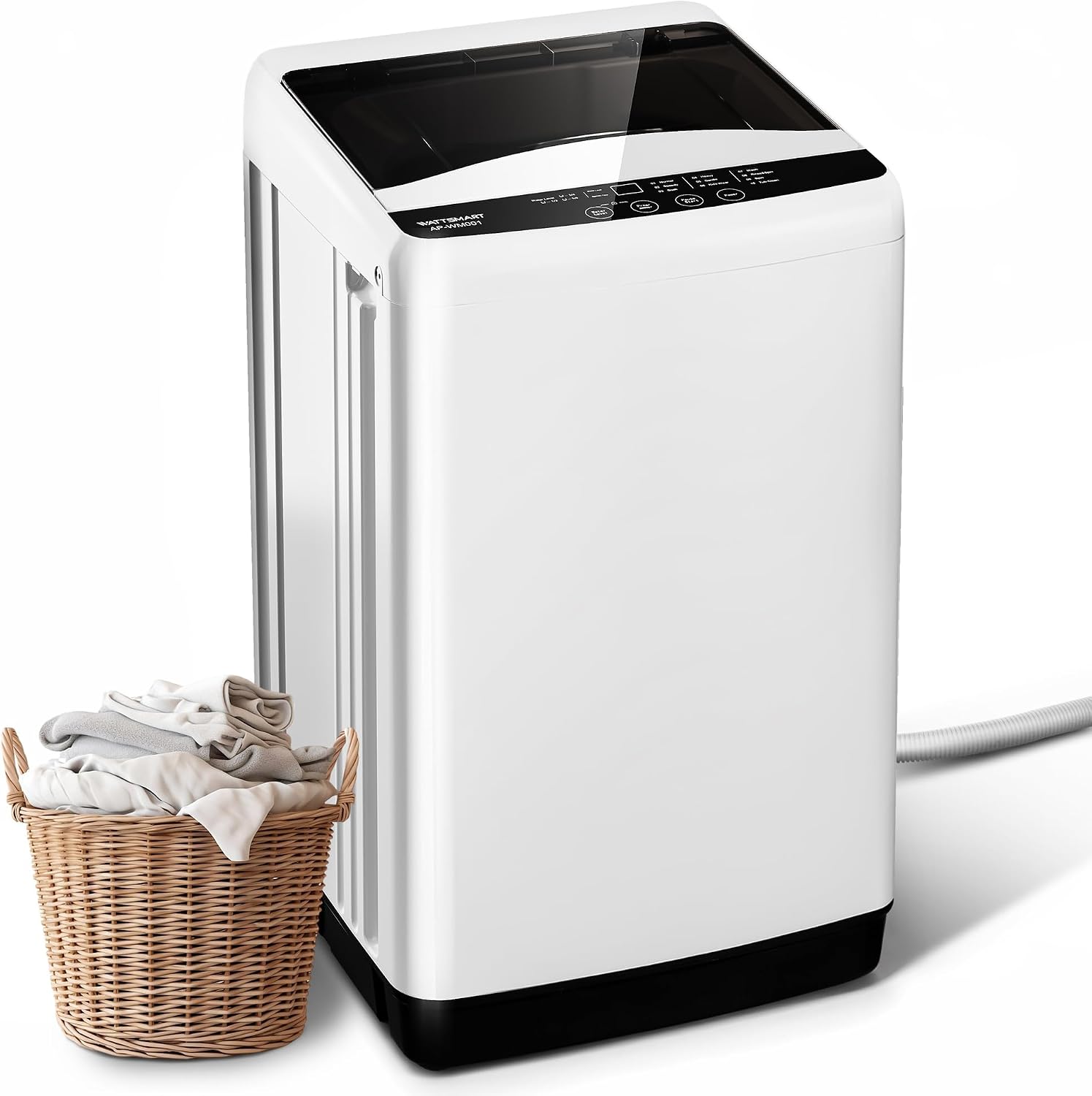 15.7lbs Portable Washing Machine, Full-Automatic Portable Washer,10 Wash Programs 6 Water Levels,Top Load Clothes Washer with Drain Pump for Apartment Bathroom, Dorms
