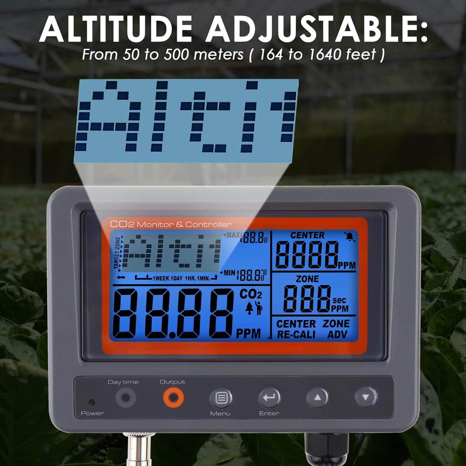 CO2 Controller Carbon Dioxide Controller CO2 Meter Monitor Day and Night Relay Function, NDIR CO2 Sensor for Green House, Grow Rooms, Factory, Home, Office