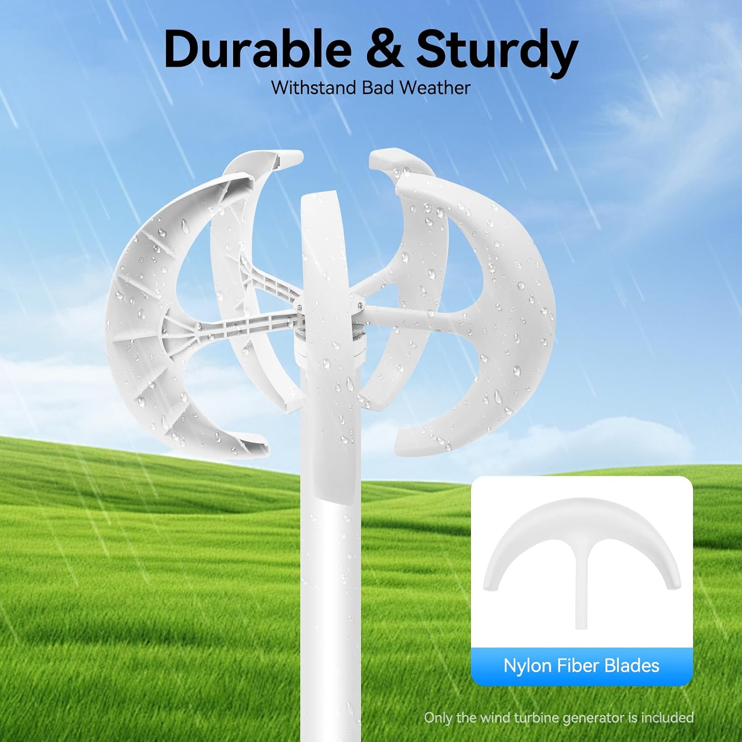 Wind Turbine Generator, 600W DC 24V 5 Blades Lantern Motor Vertical Axis Windmill Lantern Wind Turbine Turbines Generator Kit with Flange Plate&Controller for Home Monitoring Boat/Ship