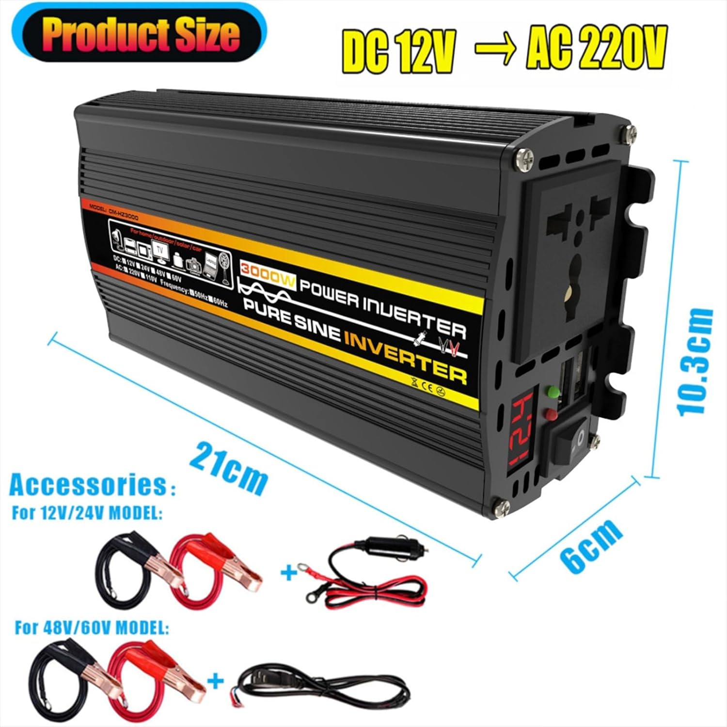 Solar System Kit - 3000W/4000W with 12V to 110V/220V Inverter, 50A MPPT Controller, 50W Foldable Solar Panel, Home Solar Grid Generator (800W, 12V-110V)