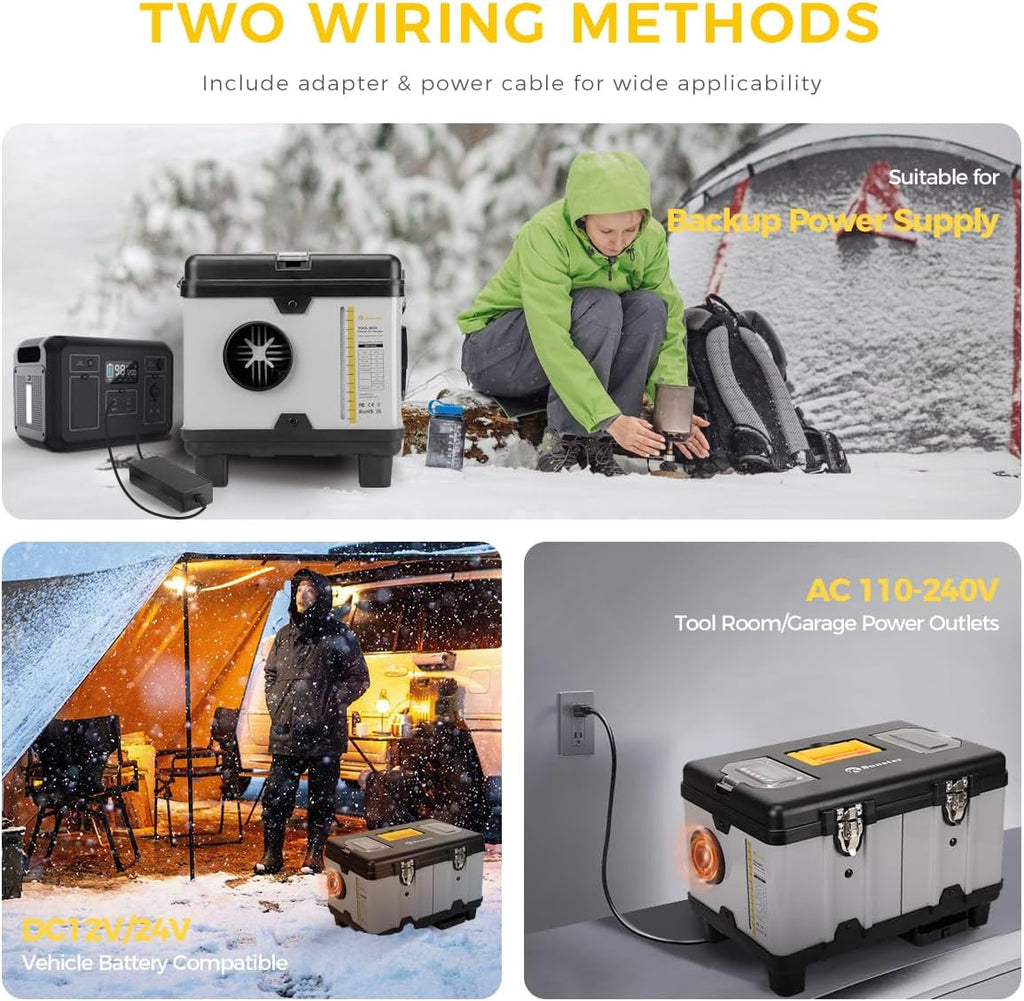 8KW Diesel Air Heater, 110V/12/24V All-in-One Portable Diesel Heater, with APP Control, 5500m Max Altitude Mode, Auto Start-Stop and Wireless Temperature Sensing, for RV Garage Truck Boat Tent