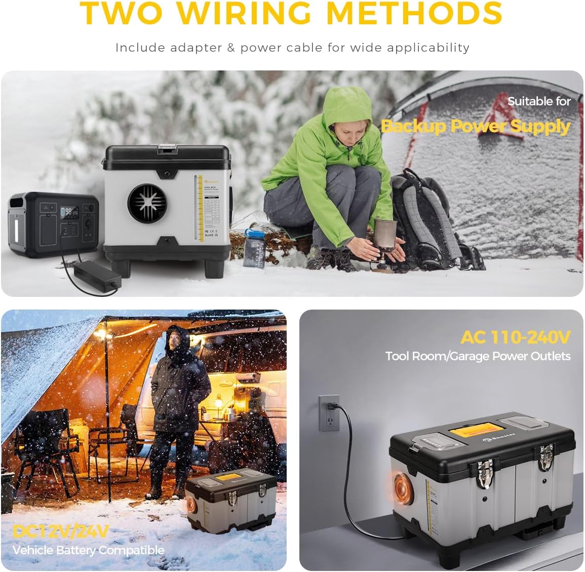 8KW Diesel Air Heater, 110V/12/24V All-in-One Portable Diesel Heater, with APP Control, 5500m Max Altitude Mode, Auto Start-Stop and Wireless Temperature Sensing, for RV Garage Truck Boat Tent