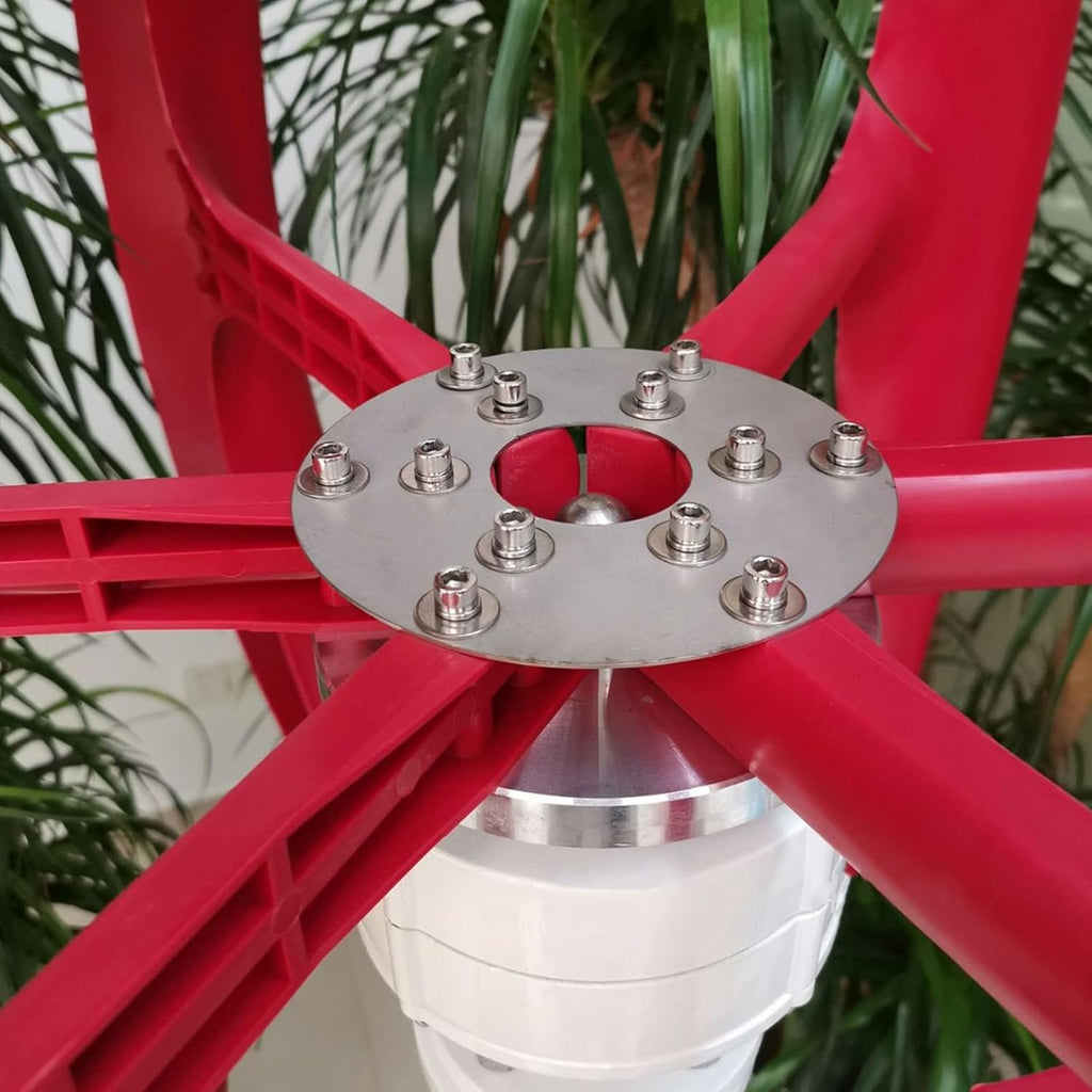 Wind Turbines Generator 3000W with Controller, Red Lantern 5 Blade Three Phase AC Permanent Magnet Generator for Home Street Lighting,12V
