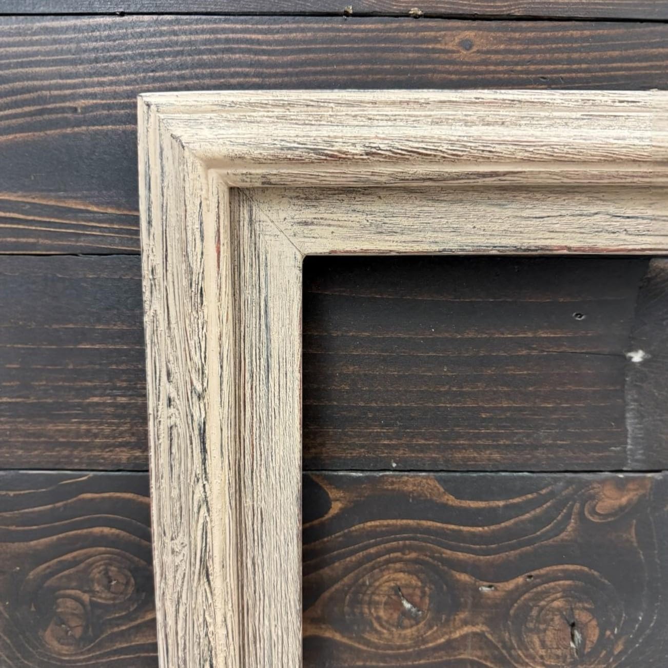 32, 43, 50 & 55 Inch Handmade wood ornate TV Frame for Samsung The Frame TV, Rustic Driftwood finish (not for use with other models) (55 INCH)