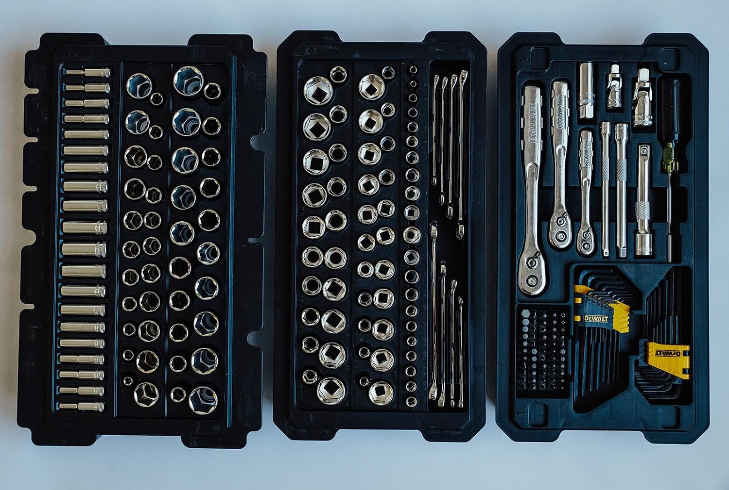 DEWALT Mechanic Tool Set, 226 Pieces, 1/4',3/8' and 1/2' Drive, with Ratchets, Sockets, hex keys and more (DWMT45226)